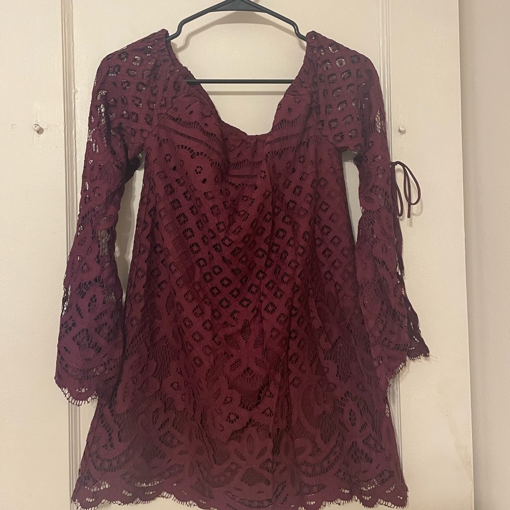 Maroon lace dress